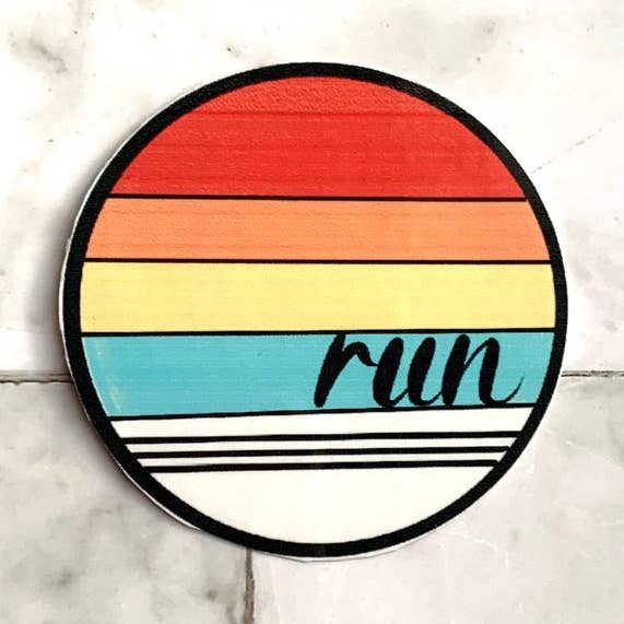 Retro Run Sticker for wholesale by Pen and Paces