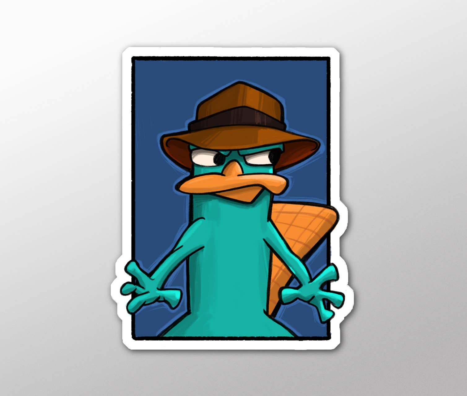 Karen Hallion Illustration - Wholesale Sticker - Perry the Platypus Individual Die Cut Sticker