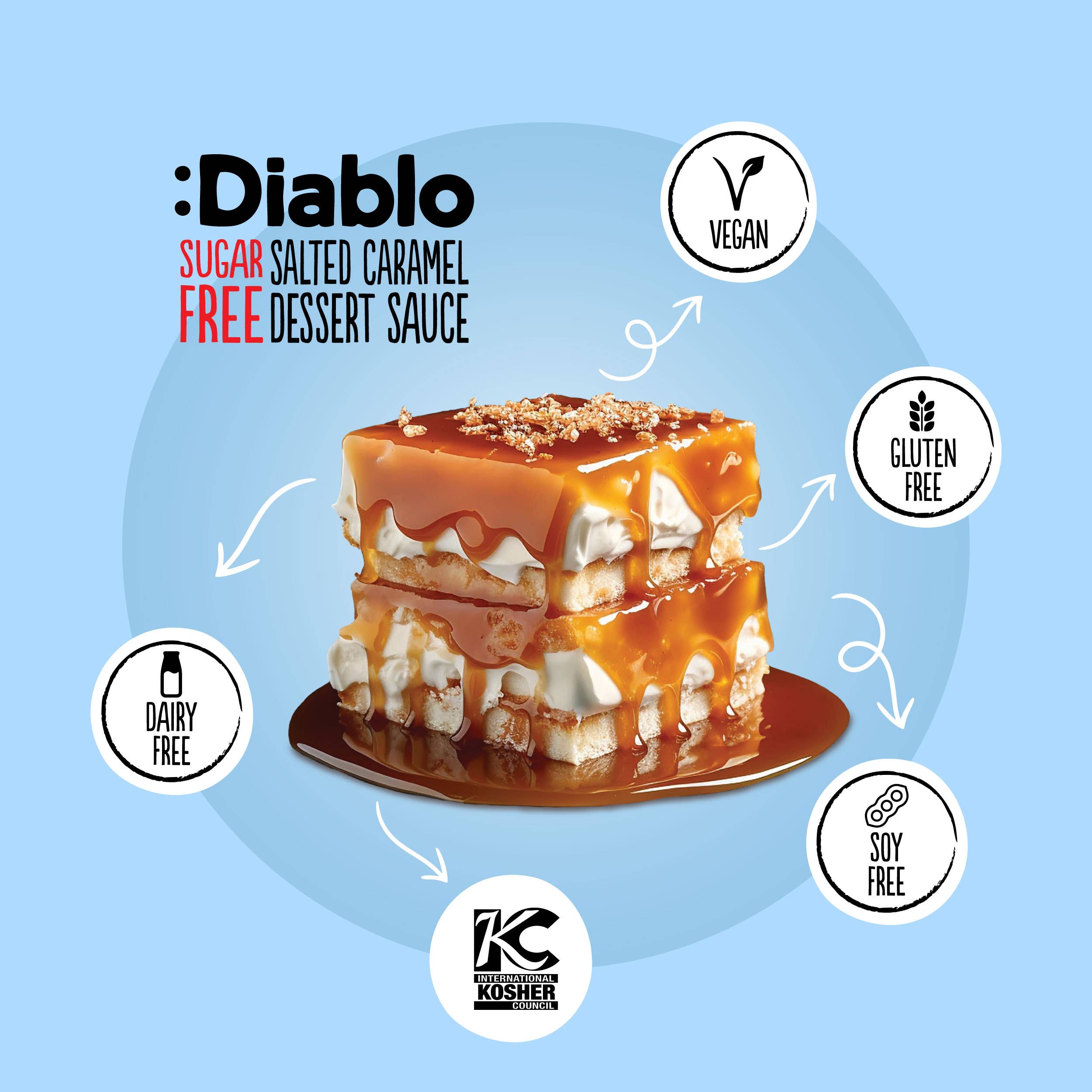 Diablo Sugar Free - Wholesale Caramel Sauce - :Diablo Salted Caramel Dessert Sauces 290ml2