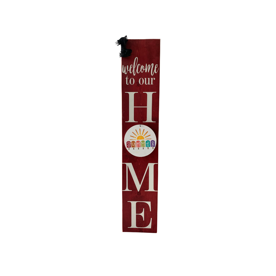 Chatty Timbers Marketplace - Wholesale Outdoor Sign - 4FT Welcome To Our Home Wooden Porch Sign - Interchangeable10