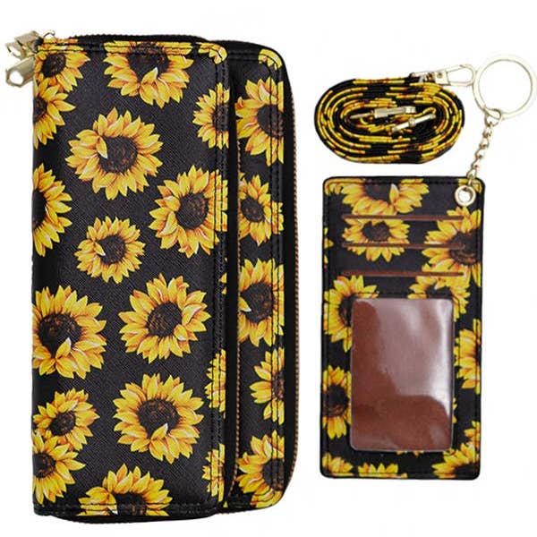 Cap Zone – wholesale Wallet – Women's – Sunflower Continental Wallet Crossbody Bag With Card Holder2