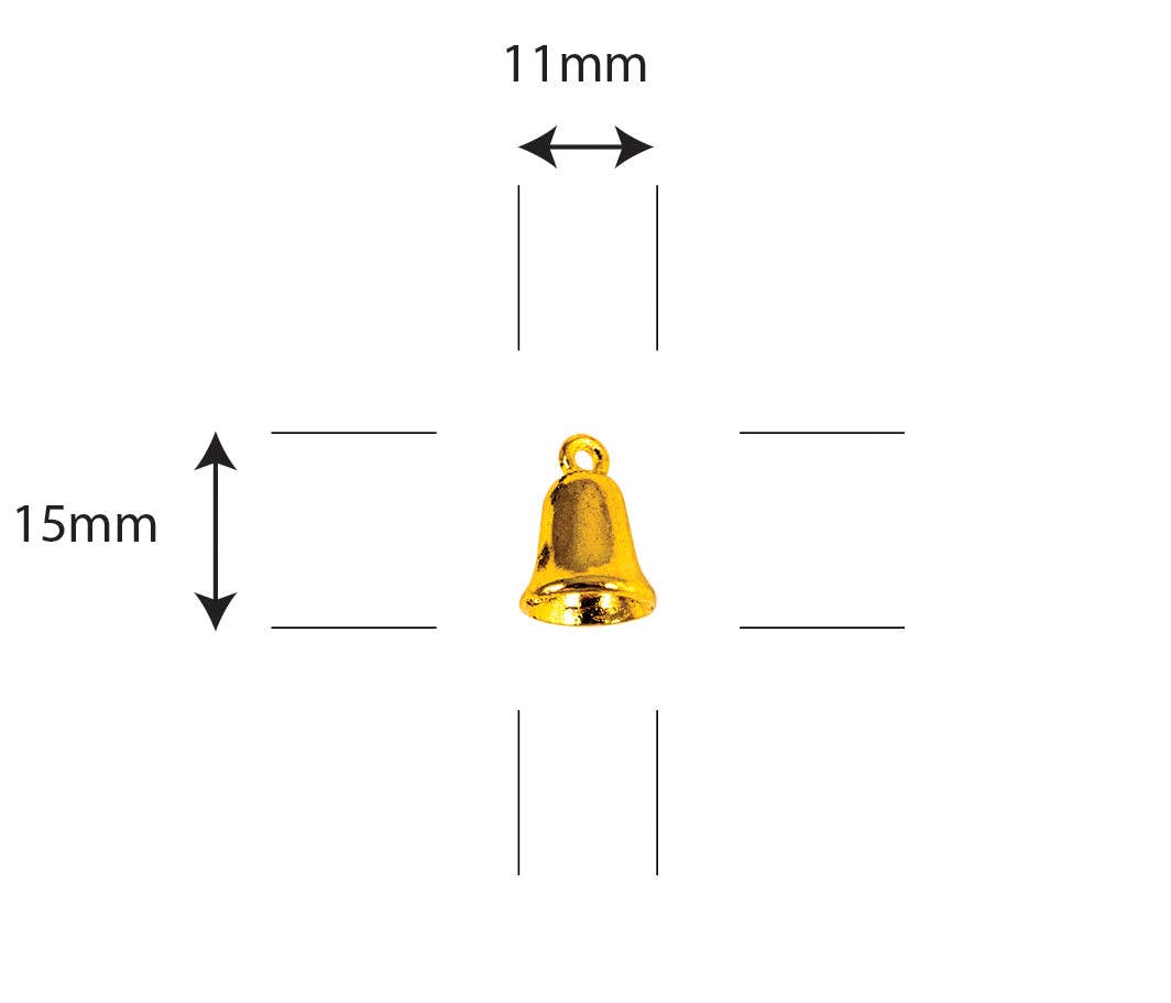 Ecstasy Crafts Distributing – Engroshandel Håndværk forsyninger – Craft Consortium Tis sæsonen - Metal Charms - Guldklokker1