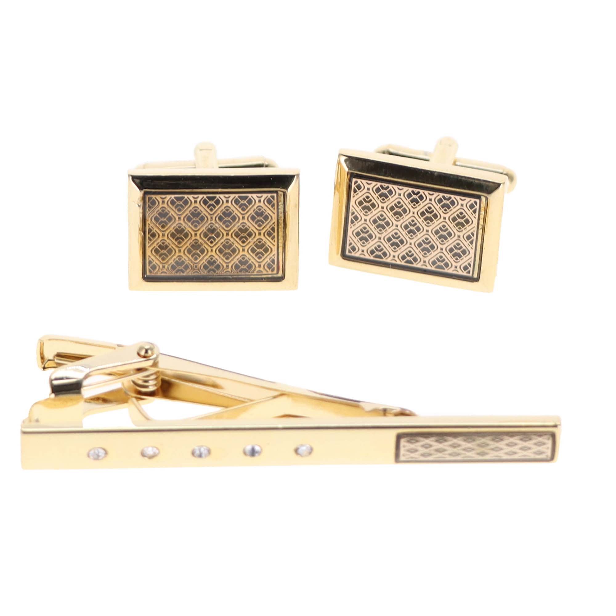 Dubal Brothers - Wholesale Cufflinks - Vittorio Vico Gold & Silver Enamel Cufflinks & Tie Bar Set by Classy Cufflinks6