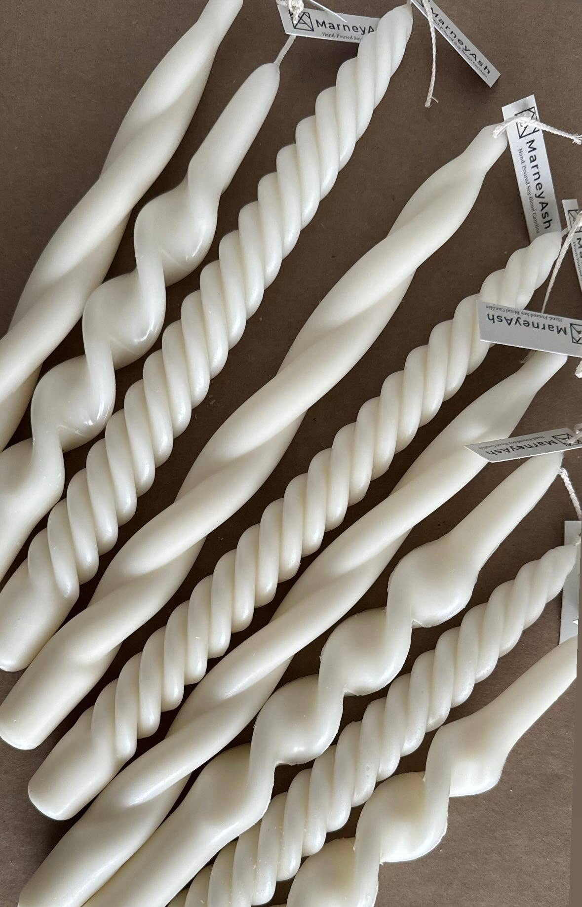 MarneyAsh - Wholesale Tapered Candle/Candlestick - Spiral Taper Candlesticks, Modern Soy Beeswax Taper Candles1