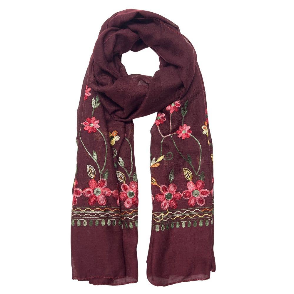 Humble Hilo – Engroshandel Tørklæde - Dame – Humble Hilo Broderet tørklæde/sjal med blomster26