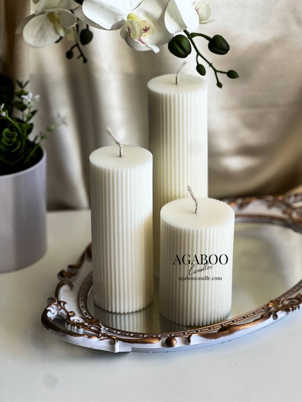 Agaboo Candle - Wholesale Pillar Candle - Oversized Textured Ribbed Pillar Candles8