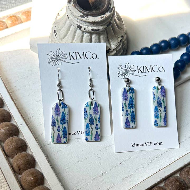 Polymer Clay Earrings - Everyday - Hyacinth for wholesale by KIMCo.