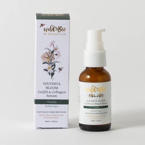 Wild Bee skincare - Wholesale Facial Serum/Concentrate - Youthful Bloom - CoQ10 & Collagen Serum 30ml