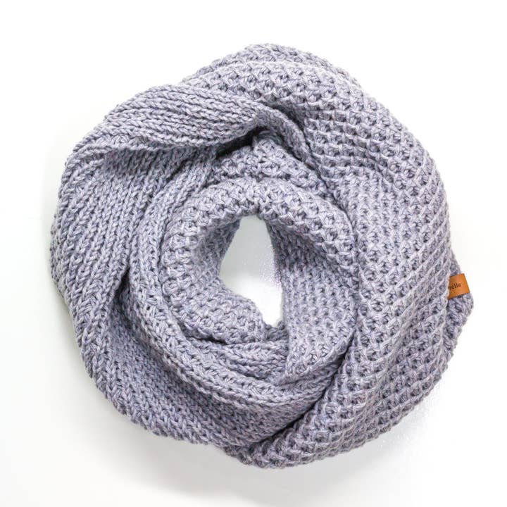Vobelle – wholesale Scarf – Women's – 100% Merino Wool Honeycomb Stitch Knit Infinity Scarf