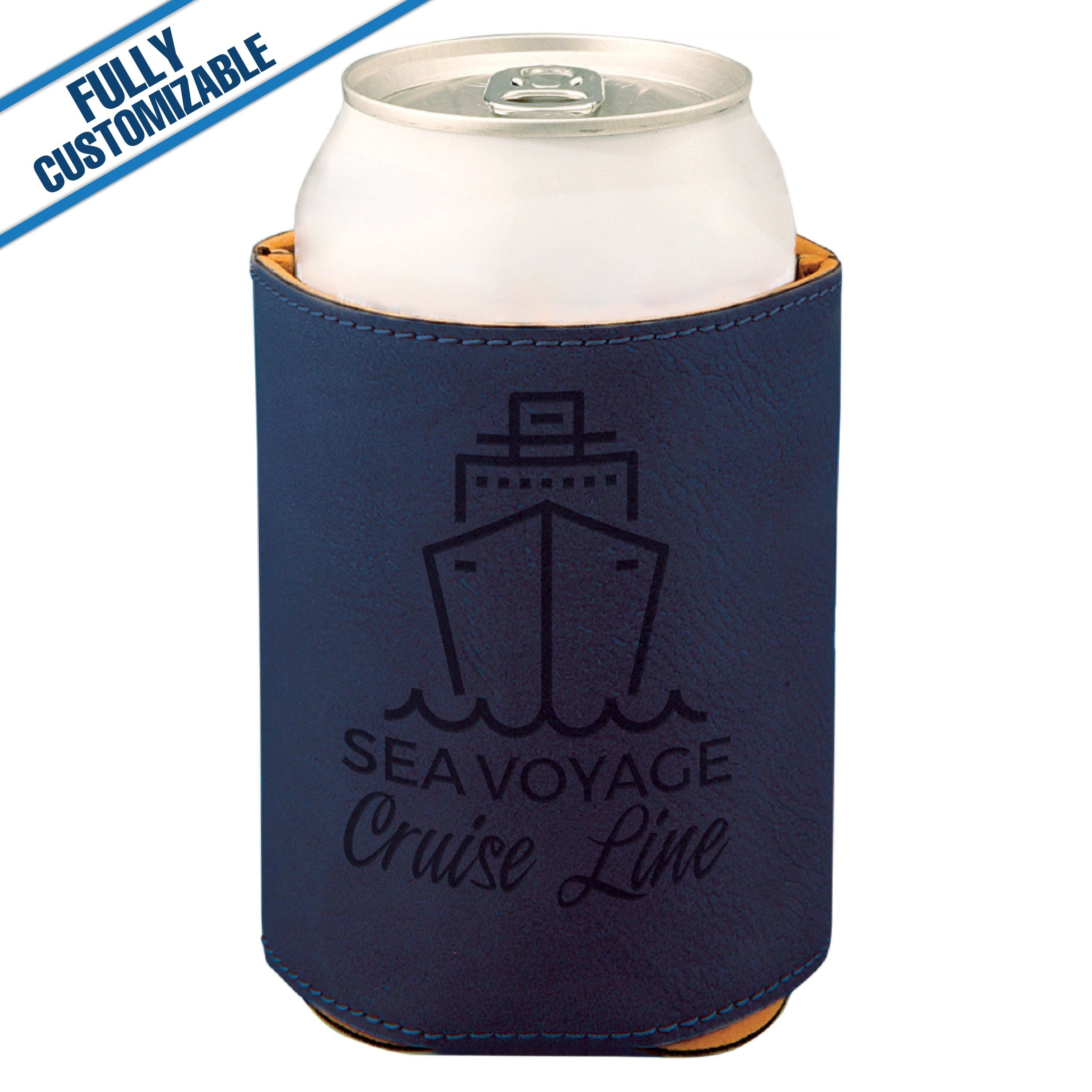 GiftWorksPlus - Vente Housses de boisson - 12 oz. Porte-boisson en similicuir gravé personnalisable5