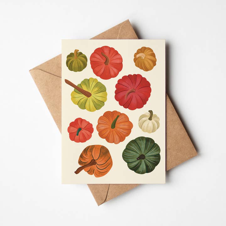 Fall Pumpkins A2 Greeting Card for wholesale by DorothyDear