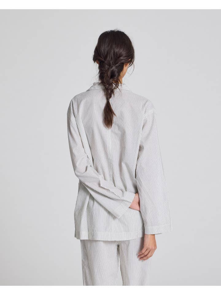 gai-lisva - Wholesale Buttoned-down shirt – Women's - Nora Shirt Cotton Striped - Denim Blue Stripe1