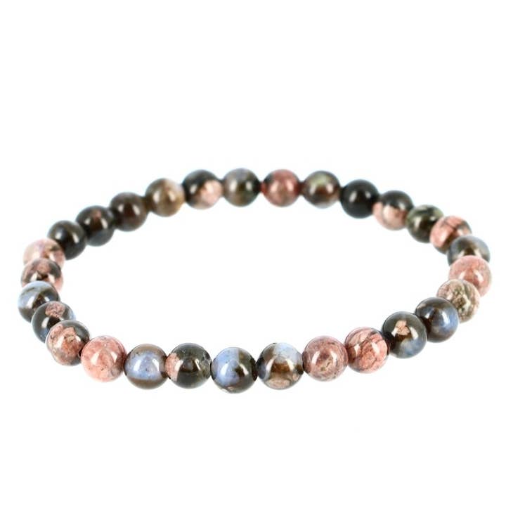 Turritelle Agate Bracelet (Fossil) 6 mm Beads for wholesale by Artisans de Madagascar