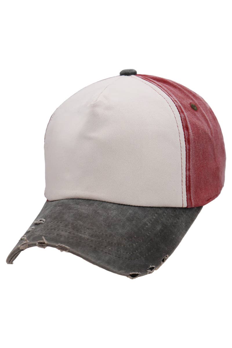 Cap Zone - Wholesale Baseball Cap - Unisex - Distressed Dirty Wash Five Panel Baseball Cap14