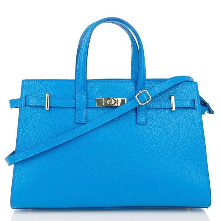 momo bags - Wholesale Top Handle Bag - Women's - Lexi Turquoise Leather Hand Bag1