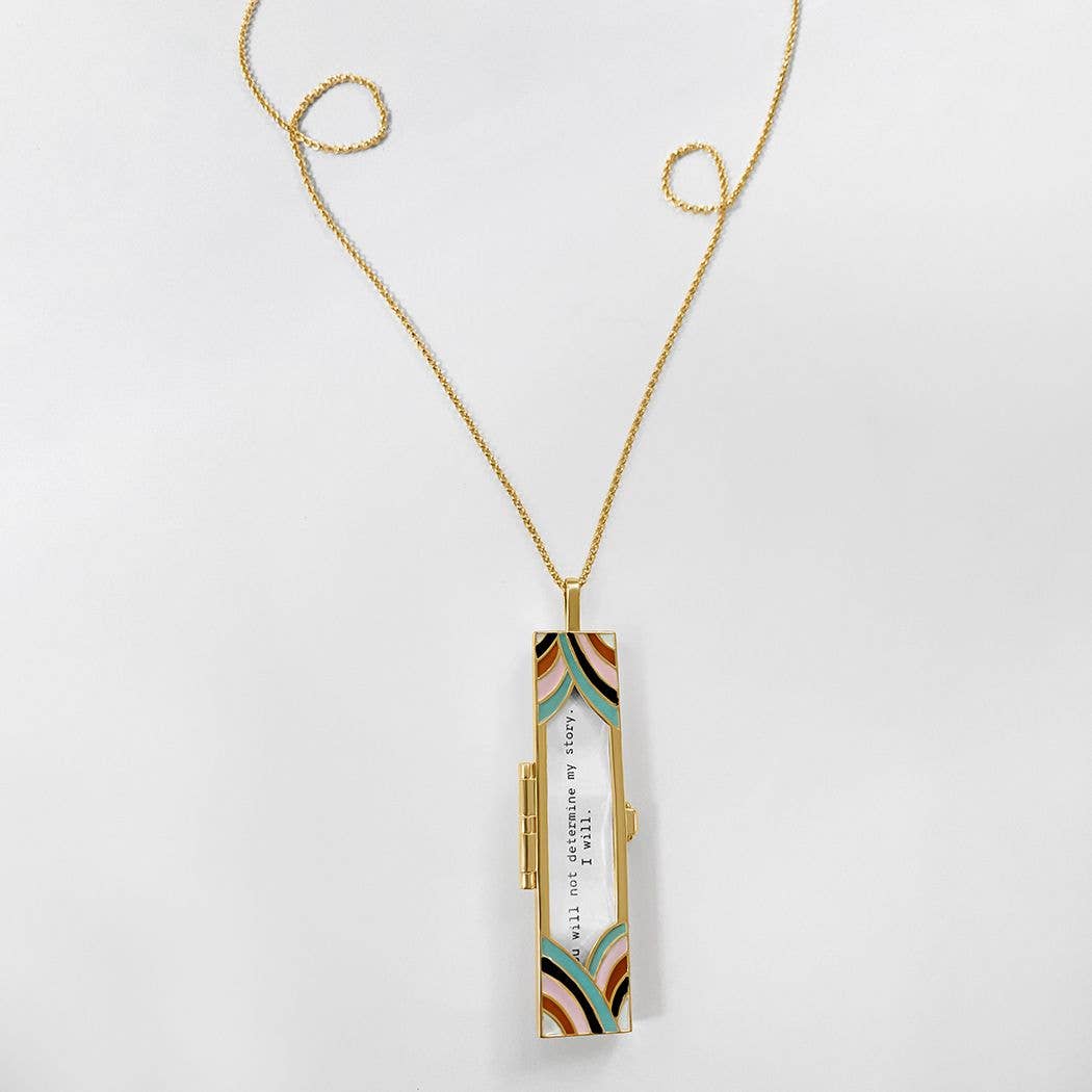 Fortune & Frame - Wholesale Locket Necklace - Deco Fortune Locket (Multi-Color) - Gold6