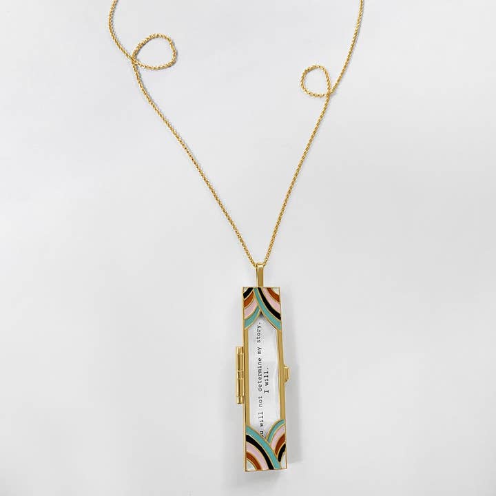 Fortune & Frame - Wholesale Locket Necklace - Deco Fortune Locket (Multi-Color) - Gold6