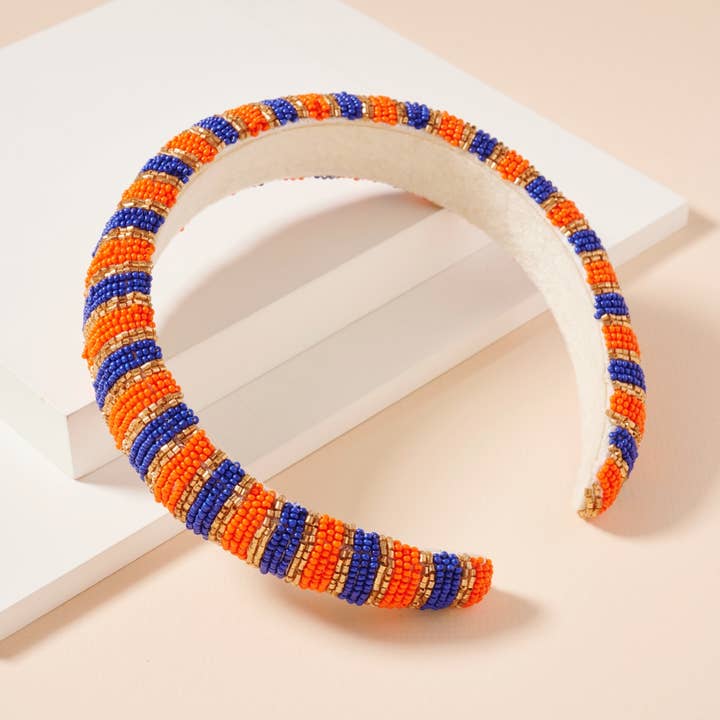 Frem - Wholesale Fashion Headband - Women's - Game Day Color Block Seed Bead Headband20