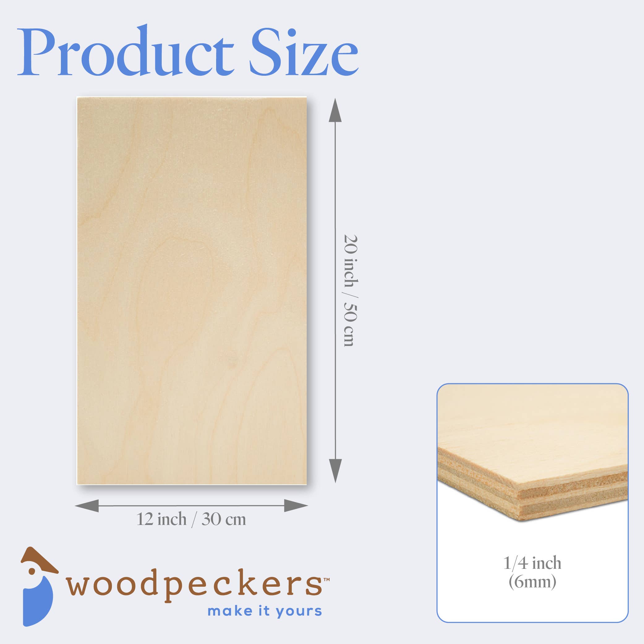 Woodpeckers Crafts - Wholesale DIY Craft Kit - Baltic Birch Plywood (Choose Your Size)2