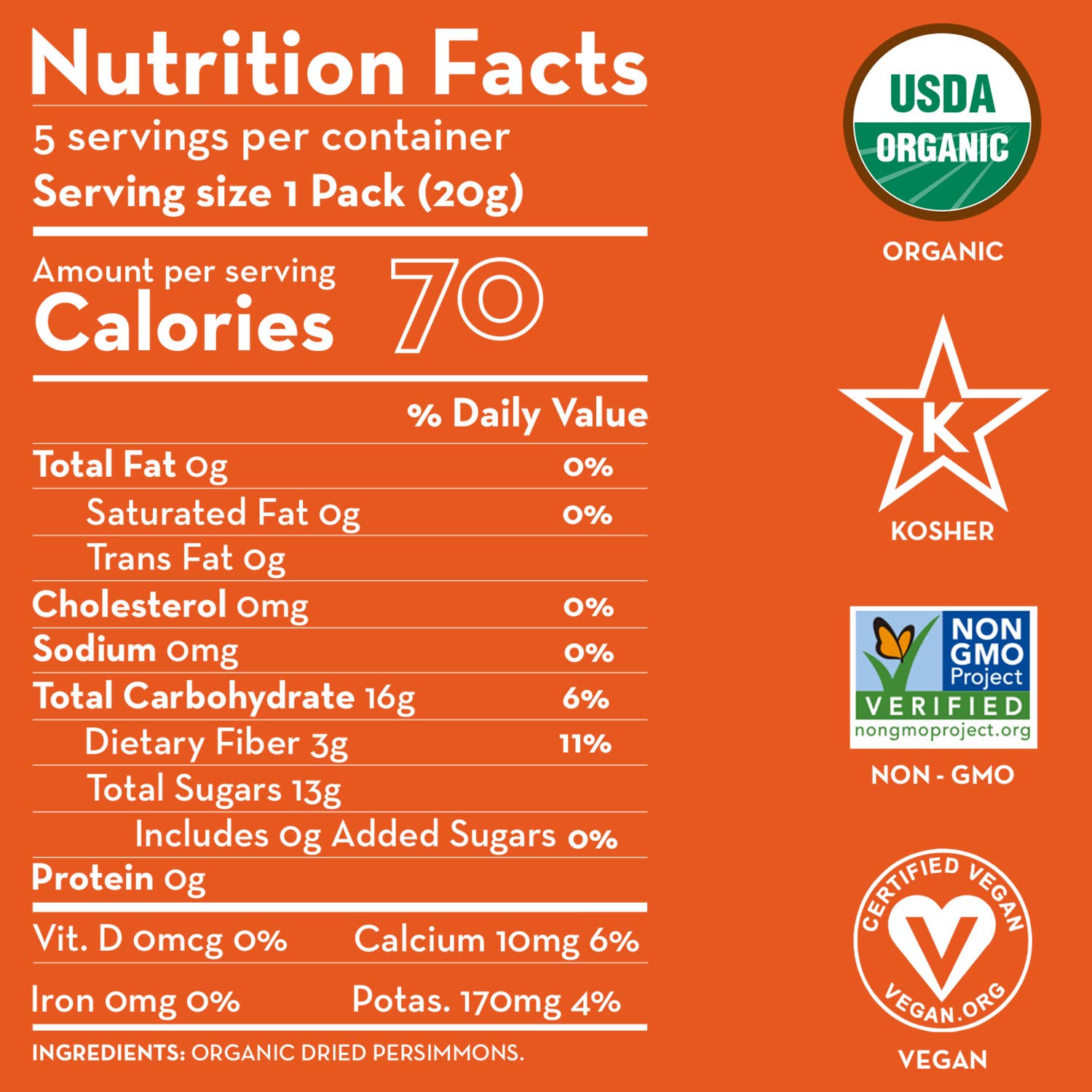 Sunny Fruit - Vente Fruits secs/déshydratés - Kakis séchés biologiques - En-cas de fruits séchés sans sucre ajouté3