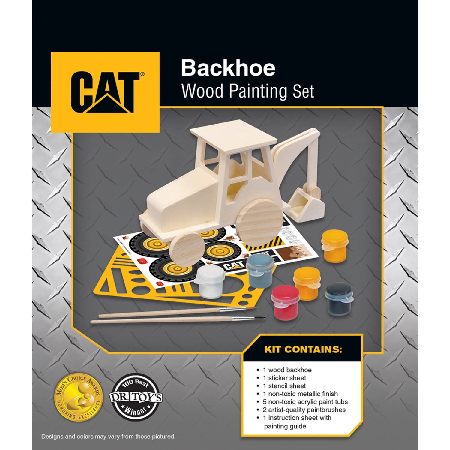 Masterpieces Puzzles - Wholesale DIY Craft Kit - CAT - Caterpillar Backhoe Wood Paint Kit2