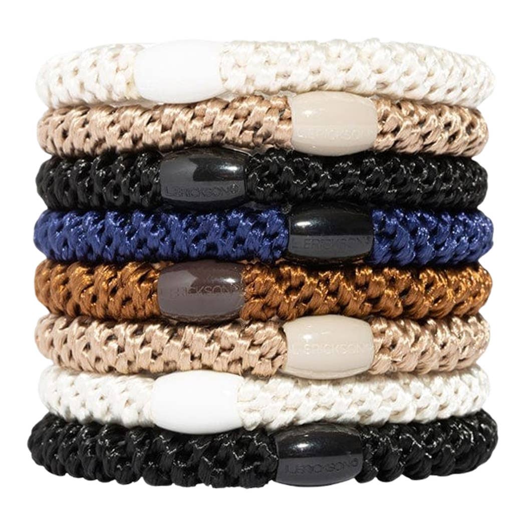 France Luxe/L. Erickson – Engroshandel Hårbånd - Dame – Grab & Go Hestehalebindere - Sæt med otte6