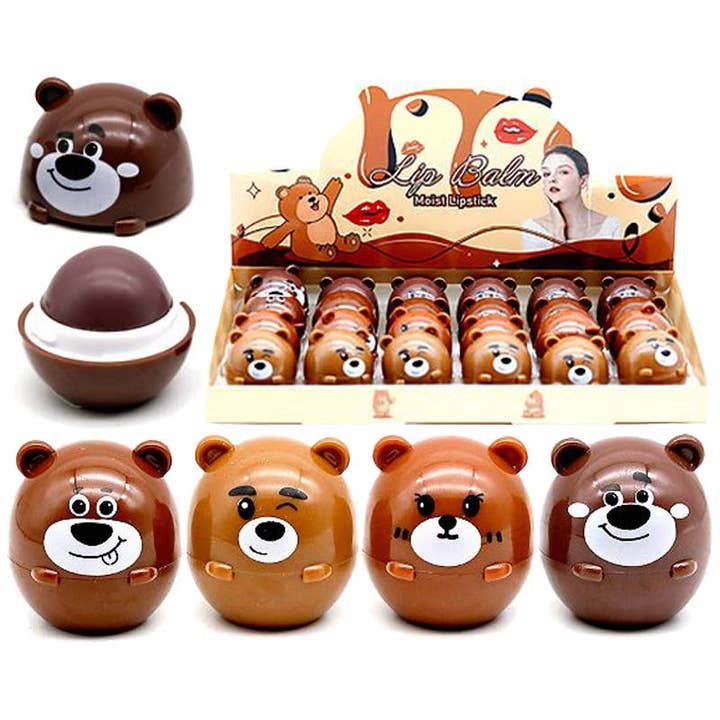 ASSORTED Teddy Bear Moisturizing Lip Balm - 24 pcs for wholesale on Faire