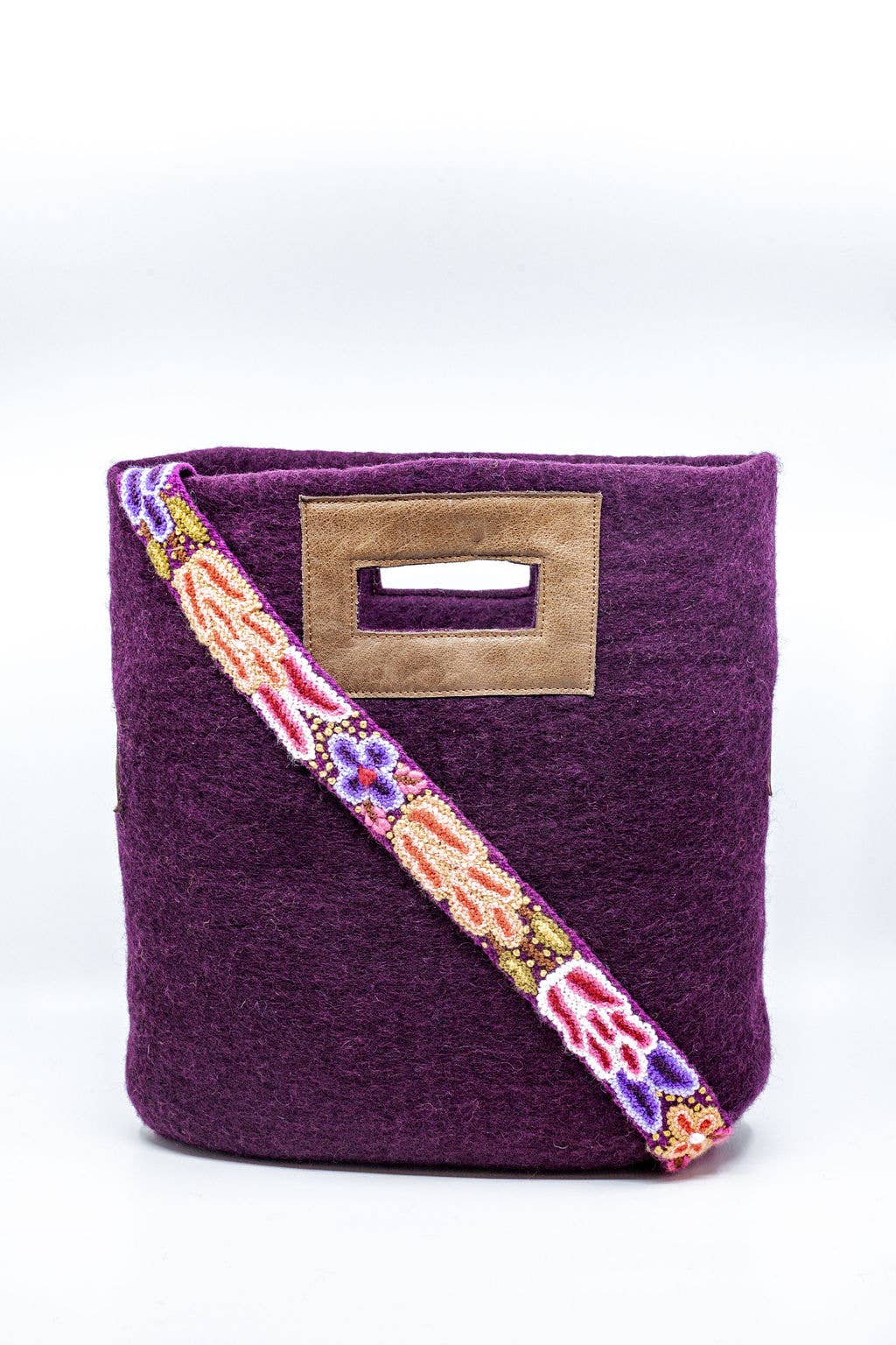 Fibres of Life - Wool & Felt - Wholesale Tote Bag - Women's - Felt & Leather Tote w/ Strap | Crossbody Bag | Wool Tote Bag3