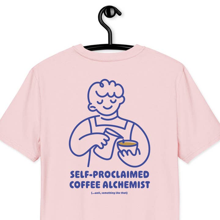 Maglietta Ricamata in Cotone Organico GUSTATORY Coffee Alchemist per la vendita all'ingrosso da parte di ANCHOR & CREW
