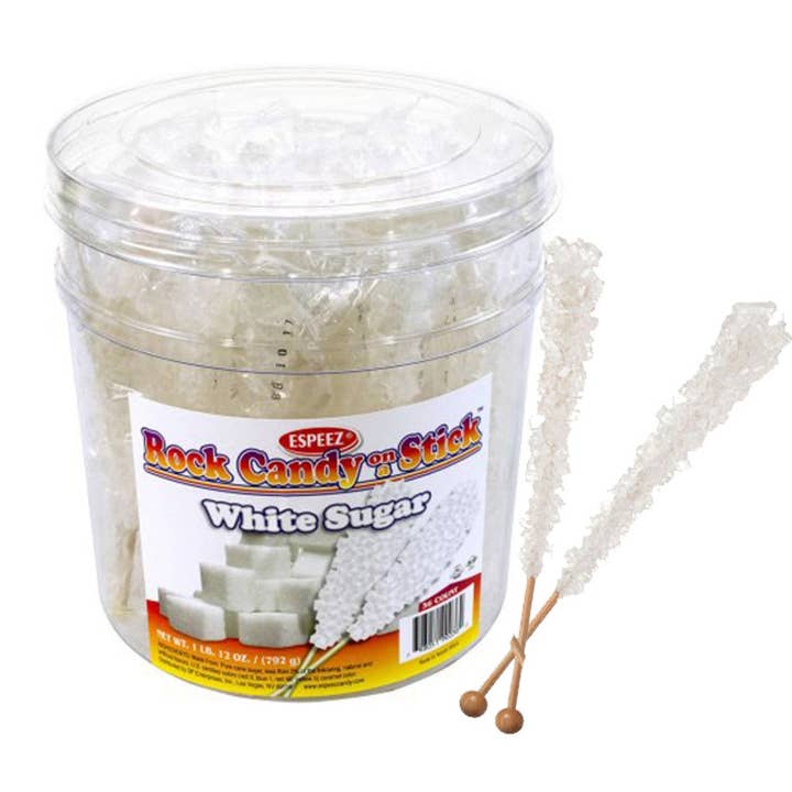 White Rock Candy Sticks Wrapped 0.8oz - 36ct for wholesale by I Got Your Candy