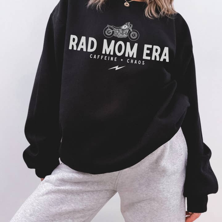 Rad Mom Era Edgy Mama Motherhood Graphic Sweatshirt for wholesale by Lucy + Company