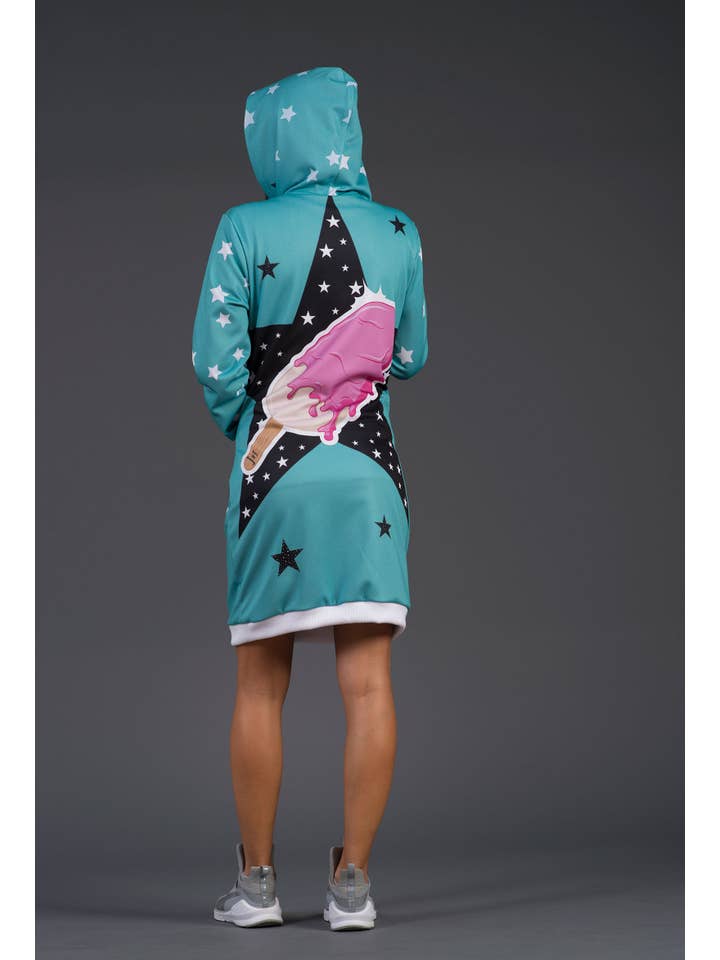 Fishikii – Engroshandel Kjole - Børn – Ice Cream Unicorn Sweatshirt Kjole | CAN-VEST.01