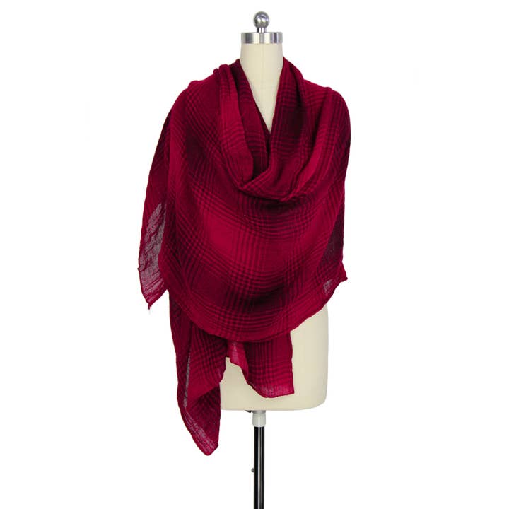 Veroma Gifts - Wholesale Scarf - Women's - Two Toned Faded Plaid Scarf14