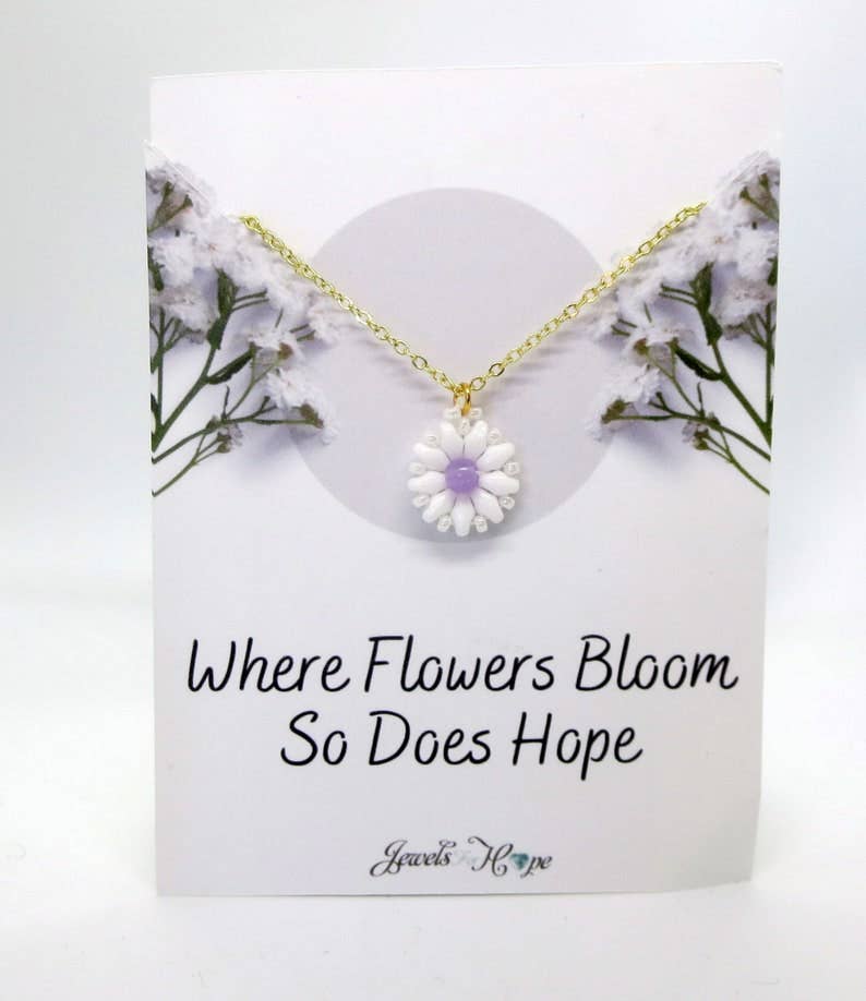 Jewels For Hope - Wholesale Pendant/Charm Necklace - Daisy Flower Necklace, Spring Pendant, Floral Jewelry6