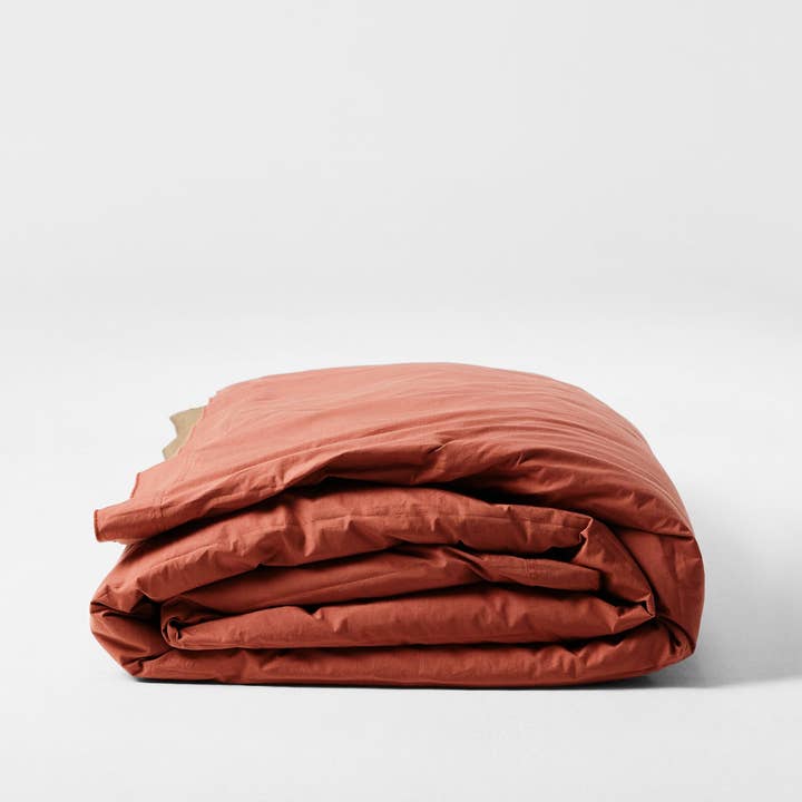SUTRAM - Wholesale Duvet Cover - Duvet Cover in BI COLOUR Carob and Ochre Red