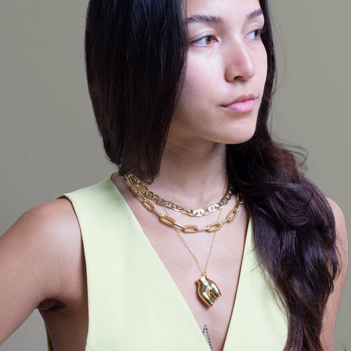 outofoffice - Wholesale Pendant/charm necklace - Figure Charm 18K Gold Plated Statement Bold Necklace1