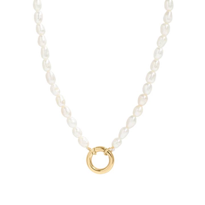 Freshwater Pearl Necklace with Charm Keeper for wholesale by Mint + Sky