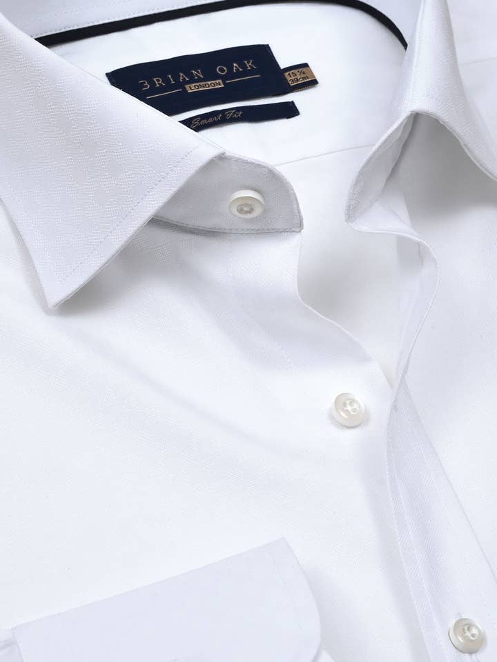 Camisa de Vestir Blanca con Patrón Dobby. para venta al por mayor de Brian Oak Limited