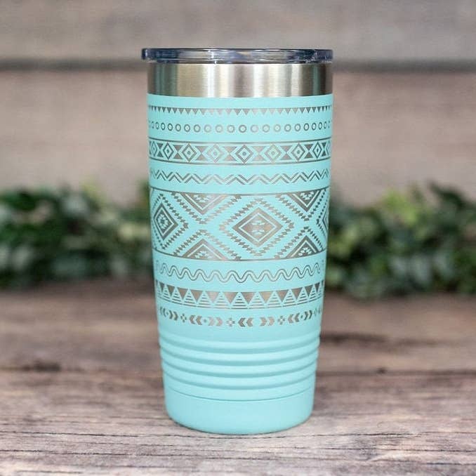 Aztec Full Wrap Pattern - Engraved Stainless Steel Tumbler for wholesale by 3C Etching