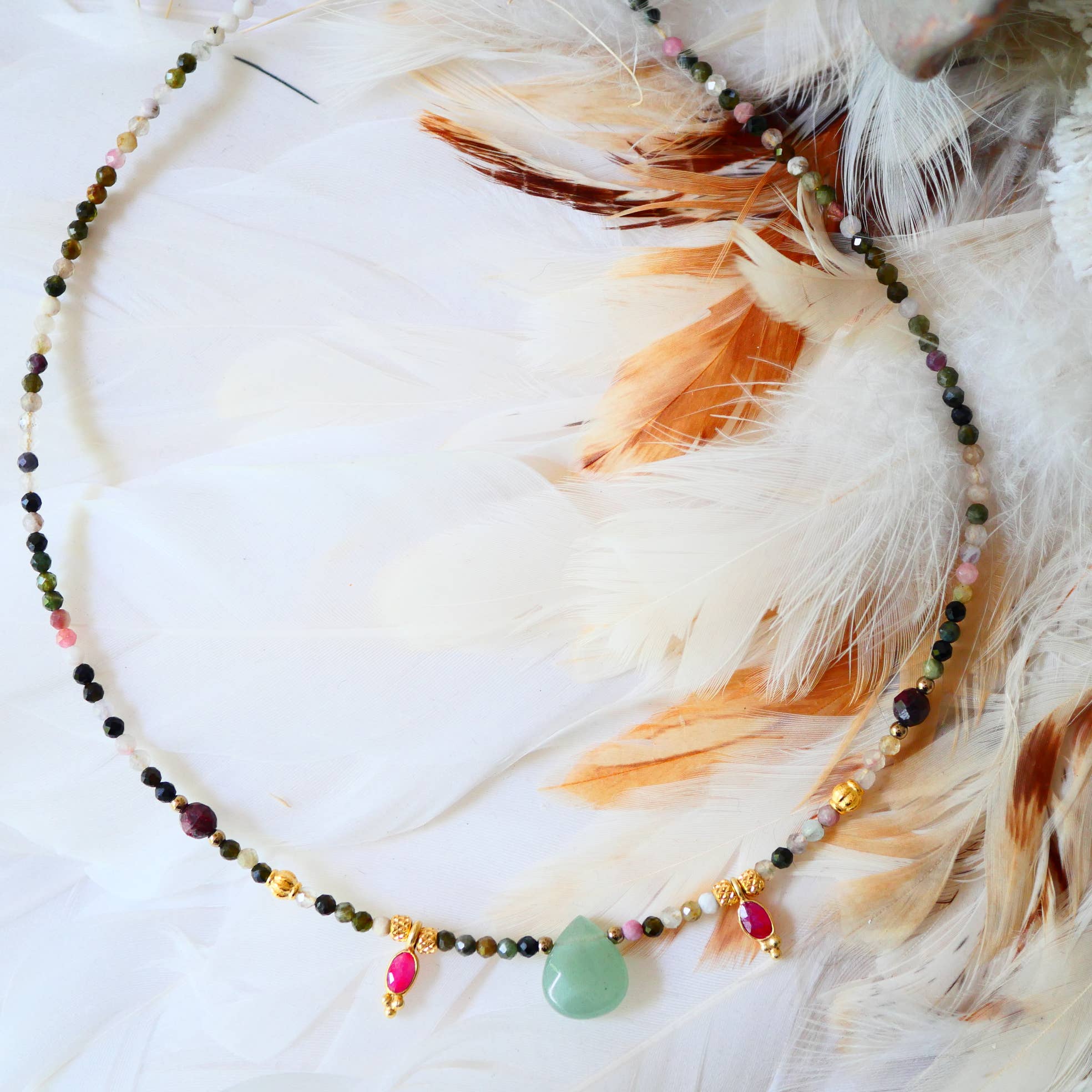 GINANDGER - Wholesale Pendant/Charm Necklace - NECKLACE TOURMALINE - RADHA1