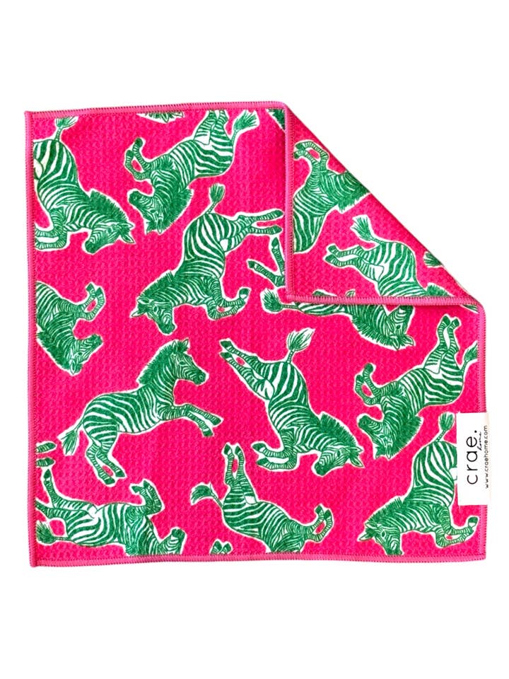 Zebra Run: Double-Sided Washcloth for wholesale by Crae.Home