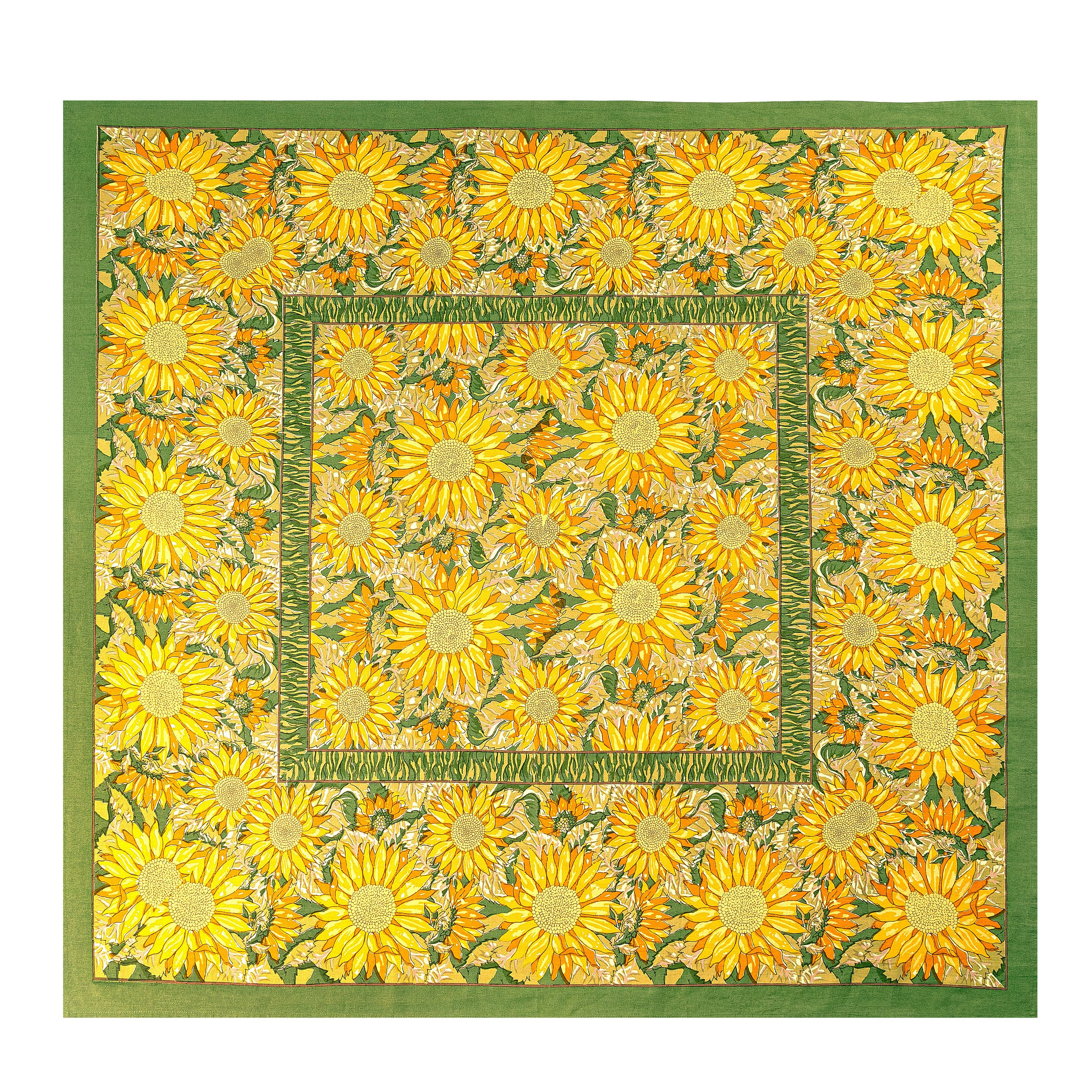 Couleur Nature - Wholesale Tablecloth - Sunflower Yellow& Green | French Tablecloths6