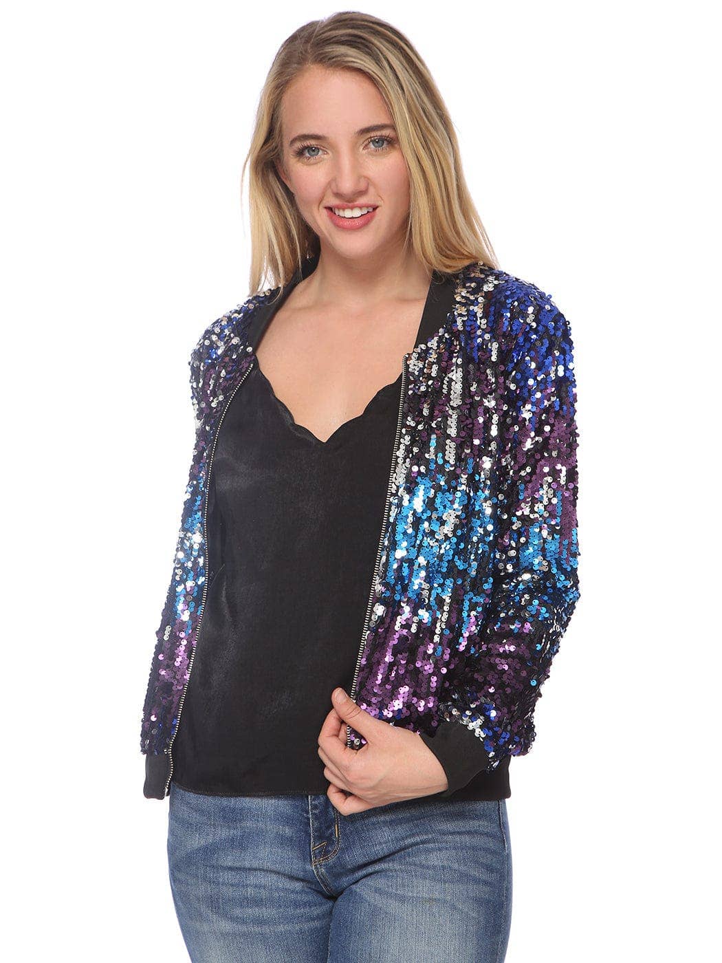 Anna Kaci Wholesale - Vente Bombers – femme - Blouson aviateur zippé à sequins50
