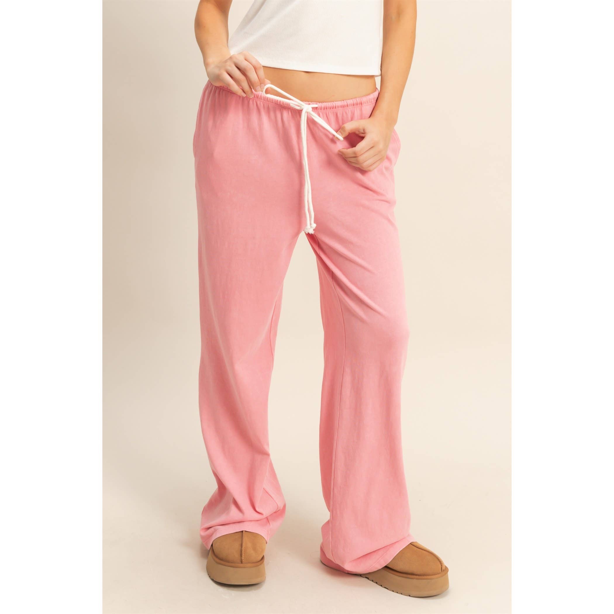 Double Zero - Vendita all'ingrosso Pantaloni sportivi/da jogging loungewear - Donna - Pantaloni rilassati a vita con coulisse lavati con minerali35