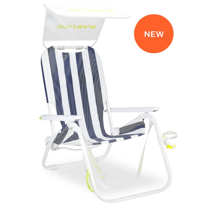 SUNFLOW - Wholesale Folding Chair - The Shore Thing Chair with Sun Shade and Drink Holder