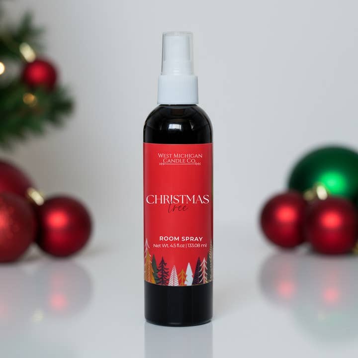 Christmas Tree Room Spray - Clean Biodegradable Holiday Home Fragrance (4.5 fl oz) for wholesale by West Michigan Candle Co