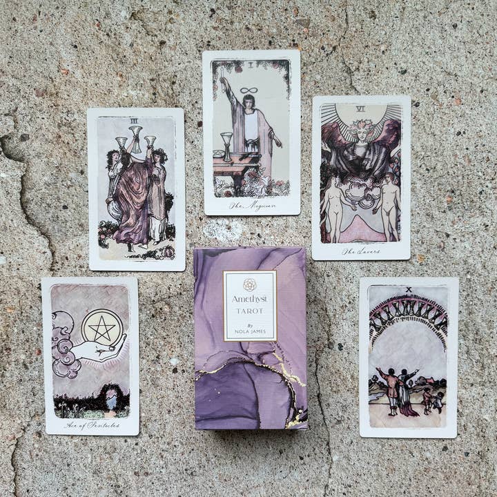 NOLA JAMES - Wholesale Tarot Cards - Amethyst Tarot Cards- Based on Rider Waite Tarot 1