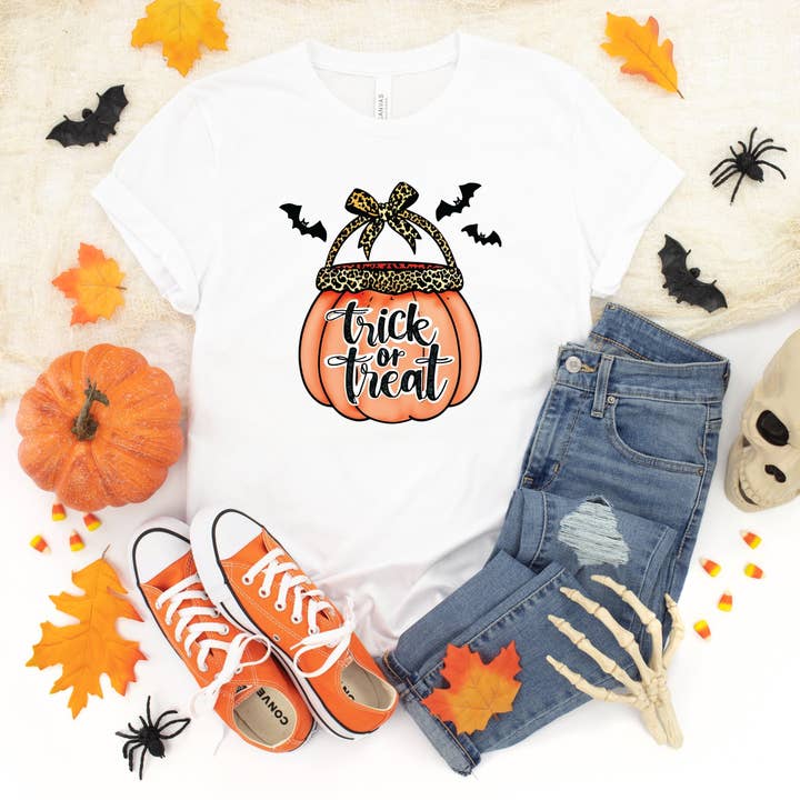 Trick of Treat Pumpkin - Youth Short Sleeve Graphic T-Shirt and Toddler Short Sleeve Graphic T-Shirt for wholesale by The Juniper Shop Wholesale