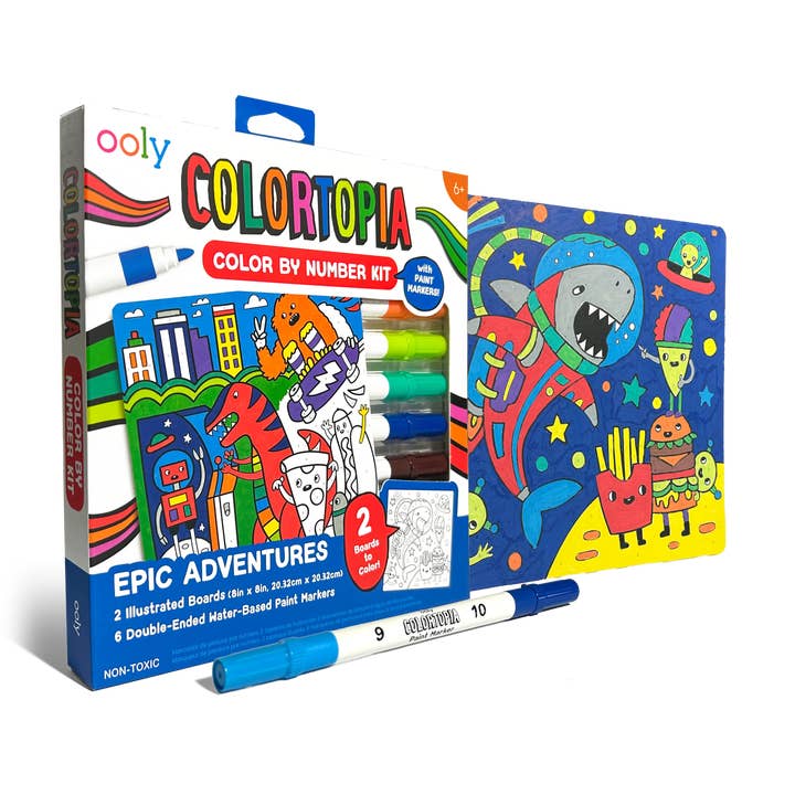 Colortopia: Paint Marker By Number Kit - Epic Adventures (8 for wholesale by OOLY
