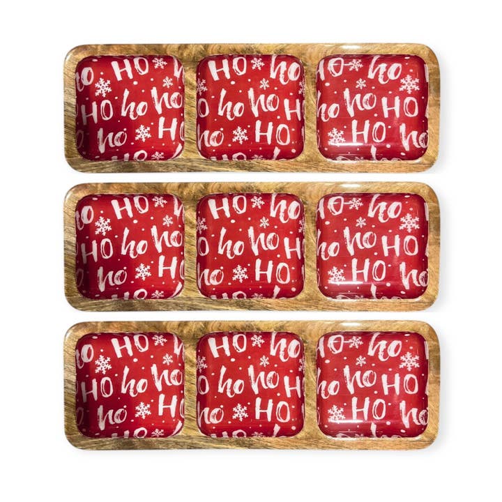 Ho Ho Ho Compartment Tray (case of 3) H-96 for wholesale by My Casita